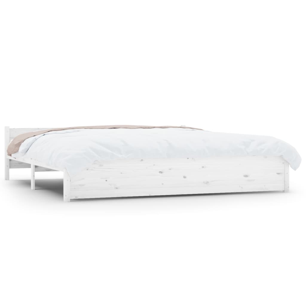 Bedframe Massief Hout Wit 180X200 Cm 6Ft Super King