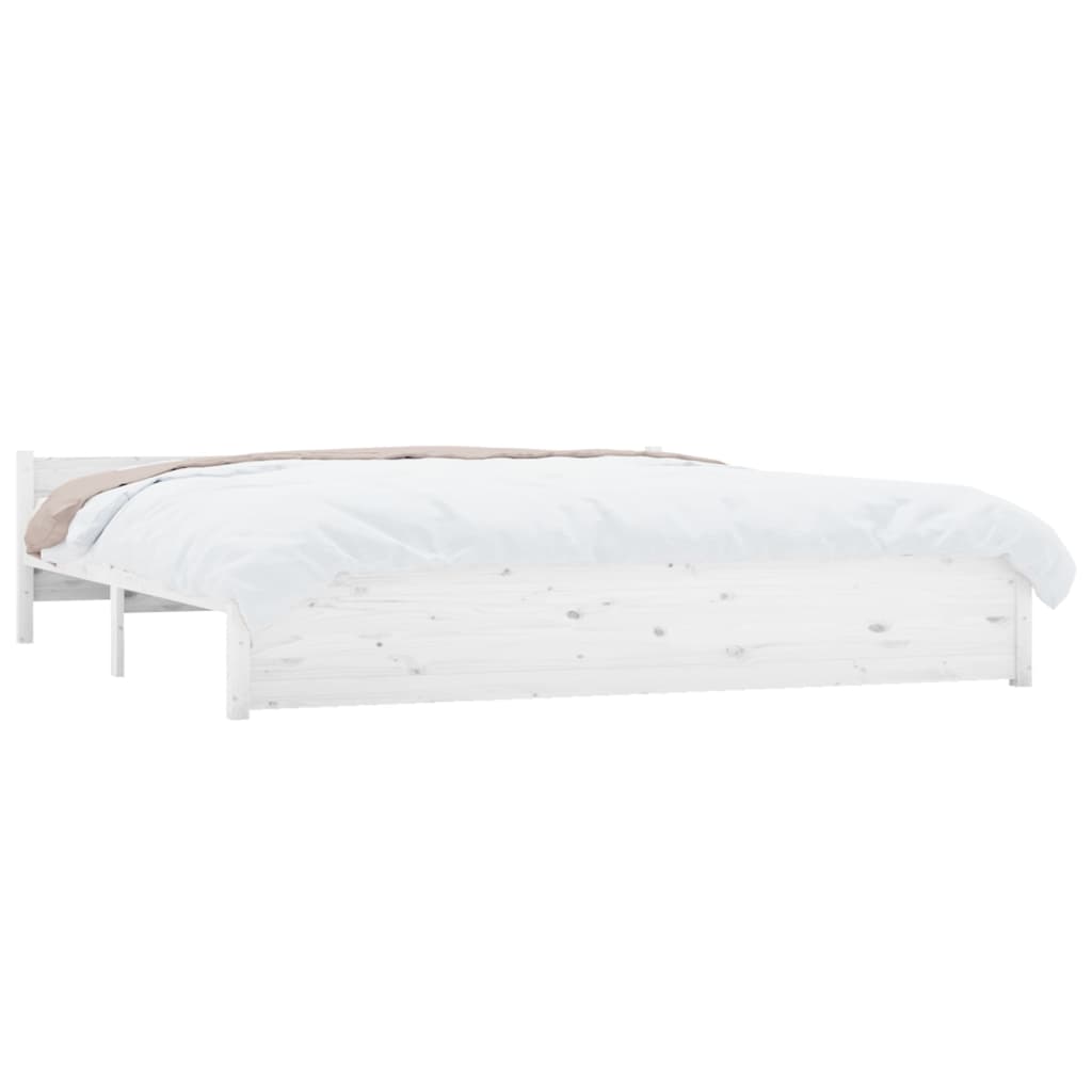 Bedframe Massief Hout Wit 180X200 Cm 6Ft Super King