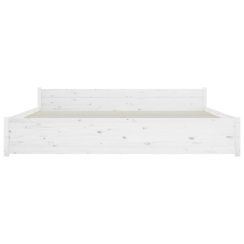 Bedframe Massief Hout Wit 180X200 Cm 6Ft Super King