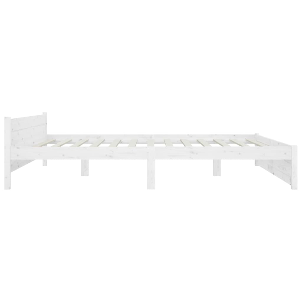 Bedframe Massief Hout Wit 180X200 Cm 6Ft Super King