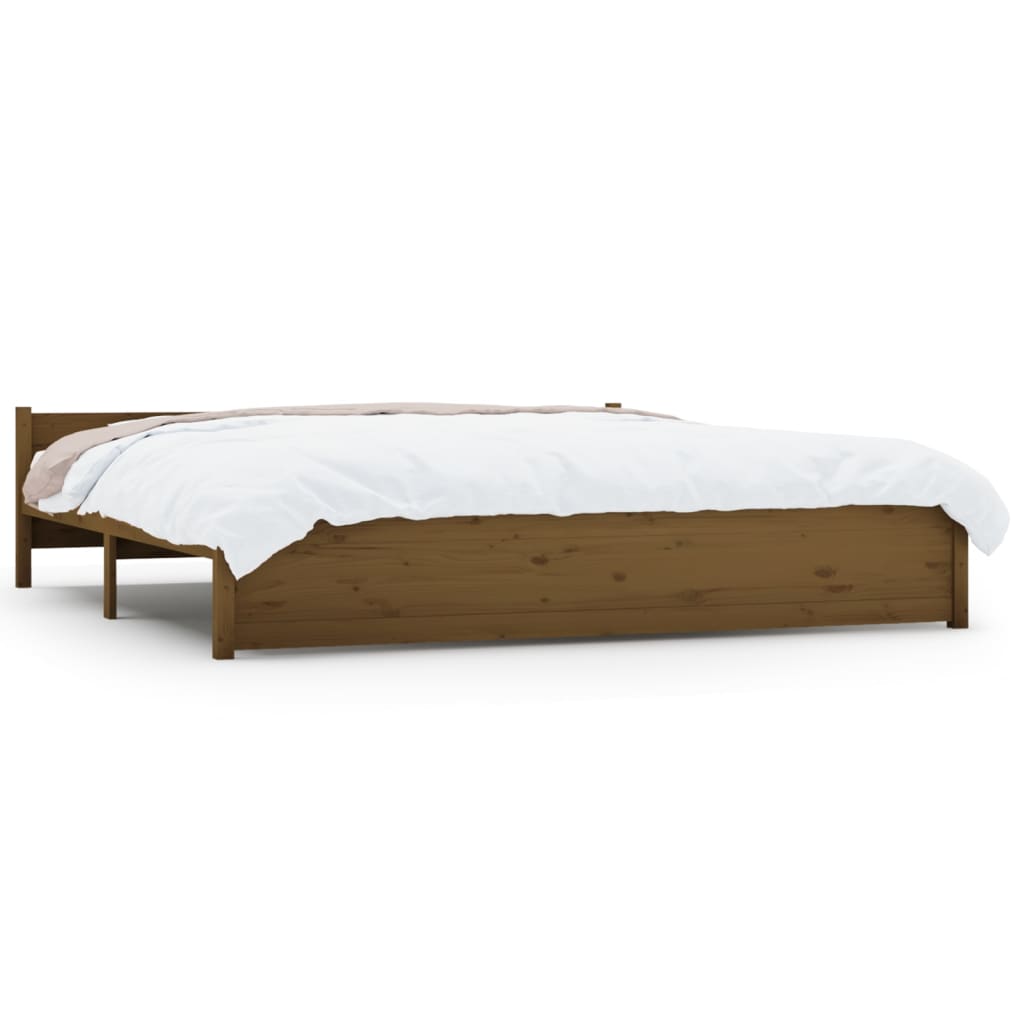 Bedframe Massief Hout Honingbruin 180X200 Cm 6Ft Super King