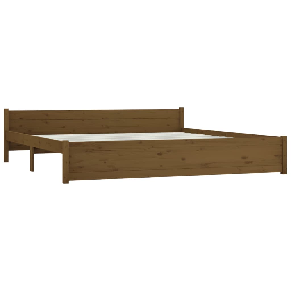 Bedframe Massief Hout Honingbruin 180X200 Cm 6Ft Super King