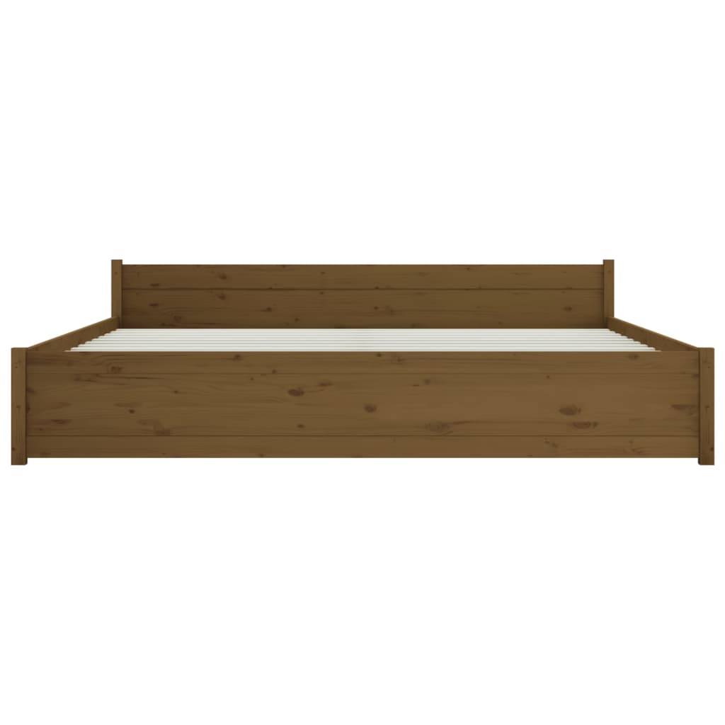 Bedframe Massief Hout Honingbruin 180X200 Cm 6Ft Super King