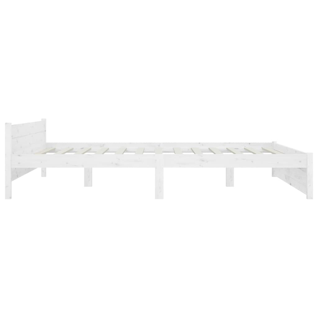 Bedframe Massief Hout Wit 200X200 Cm
