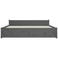 Bedframe Massief Hout Grijs 200X200 Cm