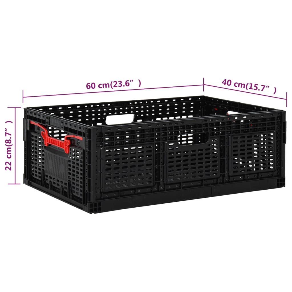 Vouwkrat 46 L 60X40X22 Cm Zwart