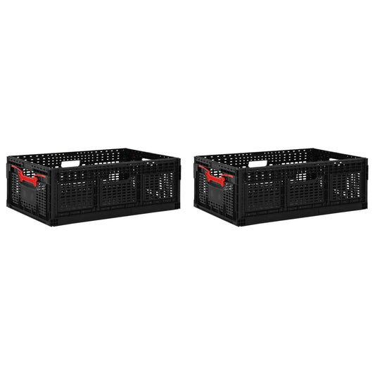 Vouwkratten 2 St 46 L 60X40X22 Cm Zwart