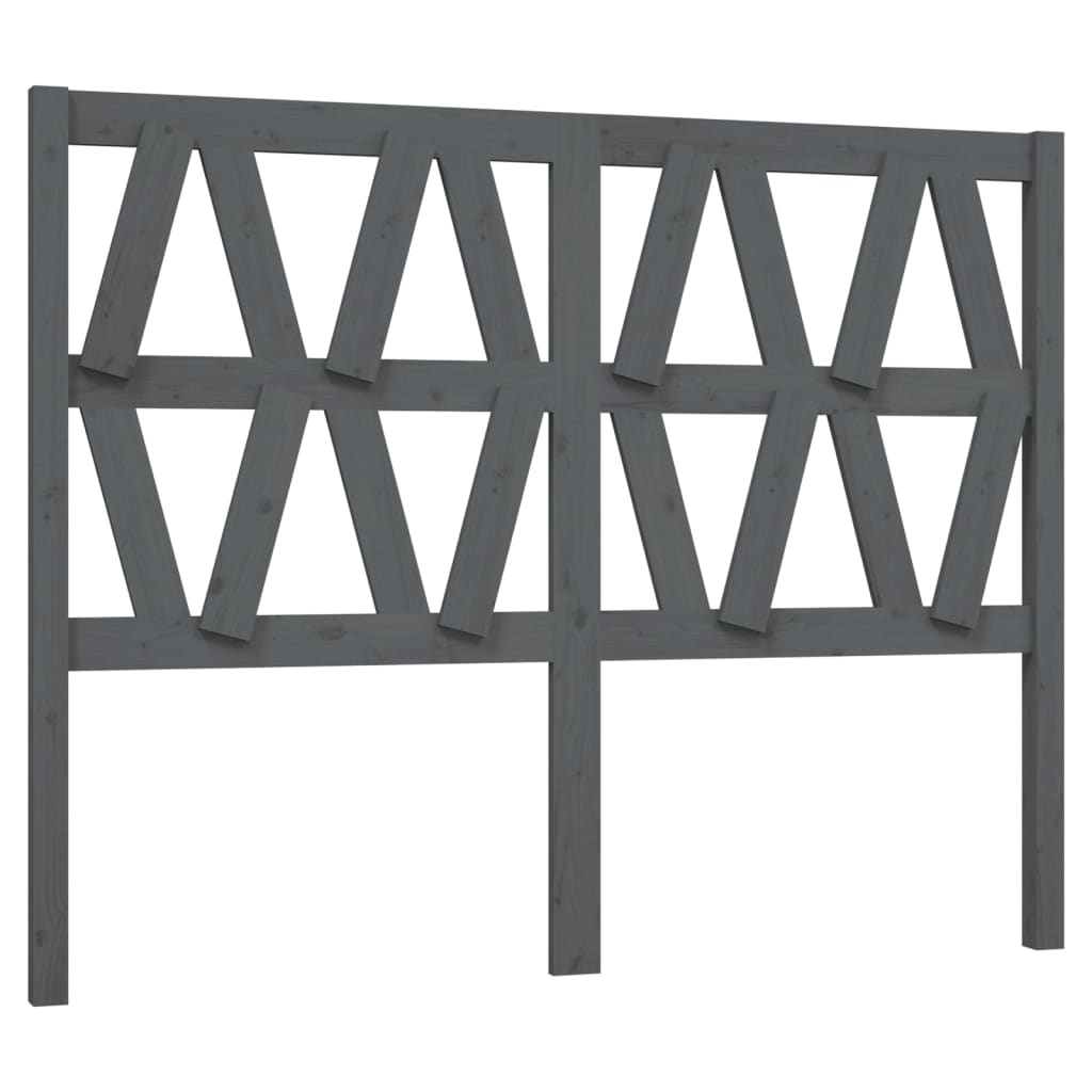 Hoofdbord 141X4X100 Cm Massief Grenenhout Grijs