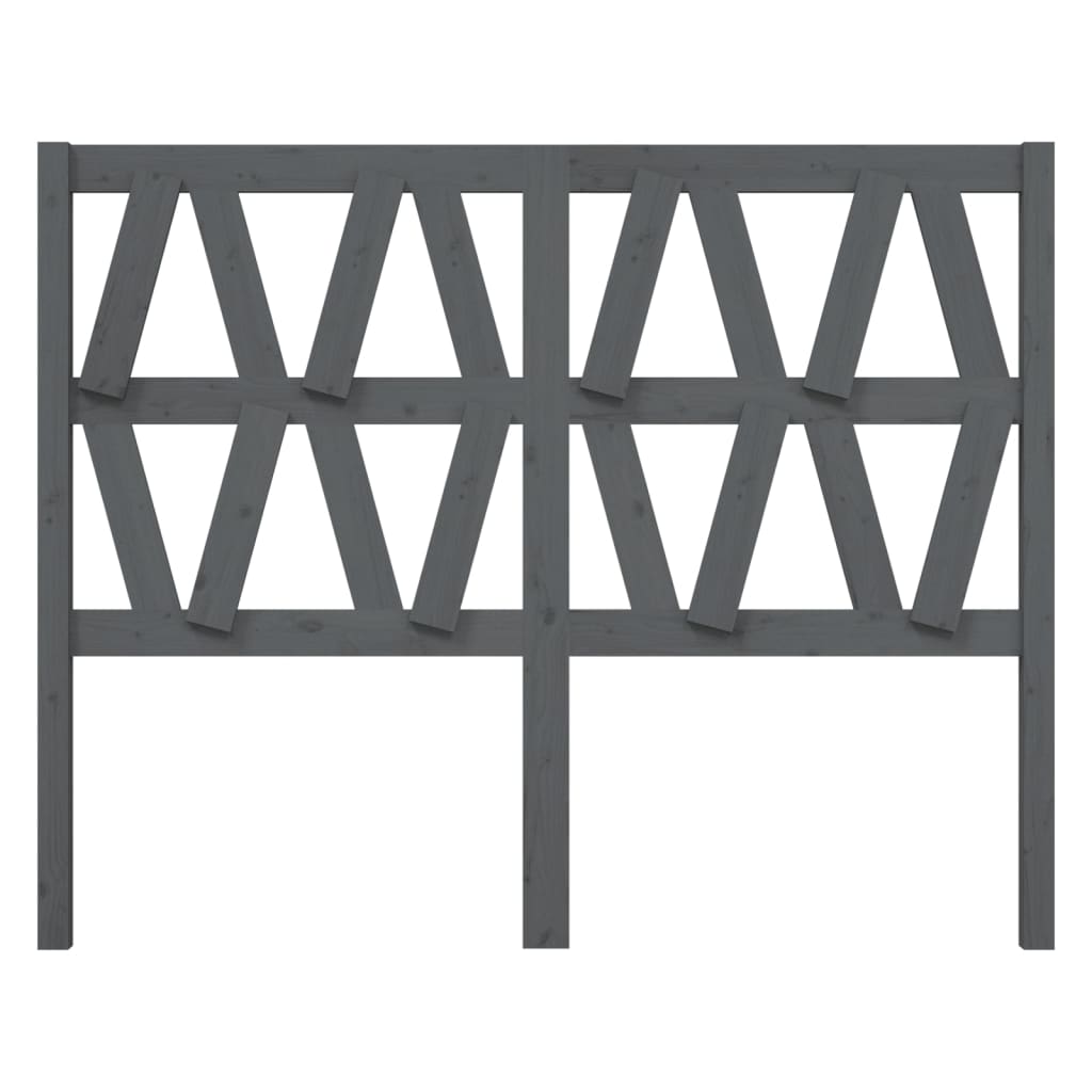 Hoofdbord 141X4X100 Cm Massief Grenenhout Grijs