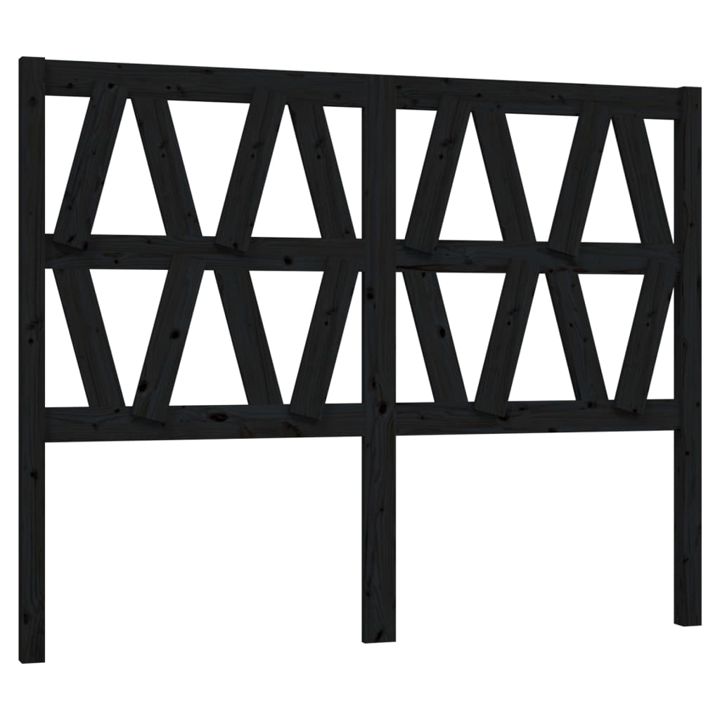 Hoofdbord 156X4X100 Cm Massief Grenenhout Zwart