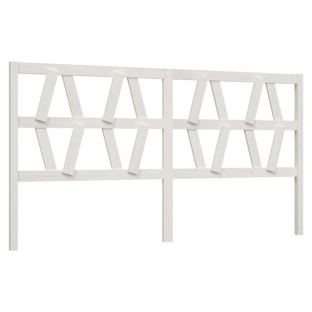 Hoofdbord 206X4X100 Cm Massief Grenenhout Wit