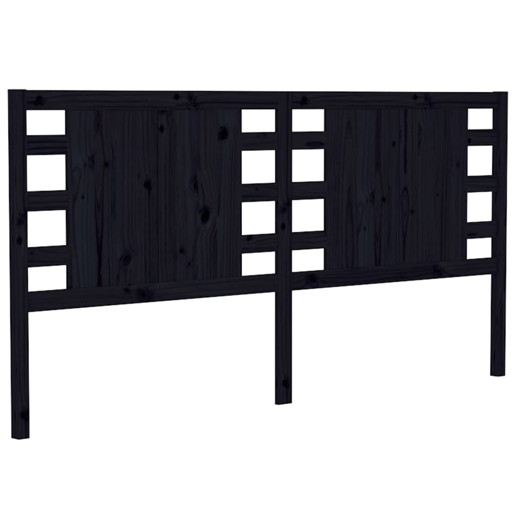 Hoofdbord 186X4X100 Cm Massief Grenenhout Zwart