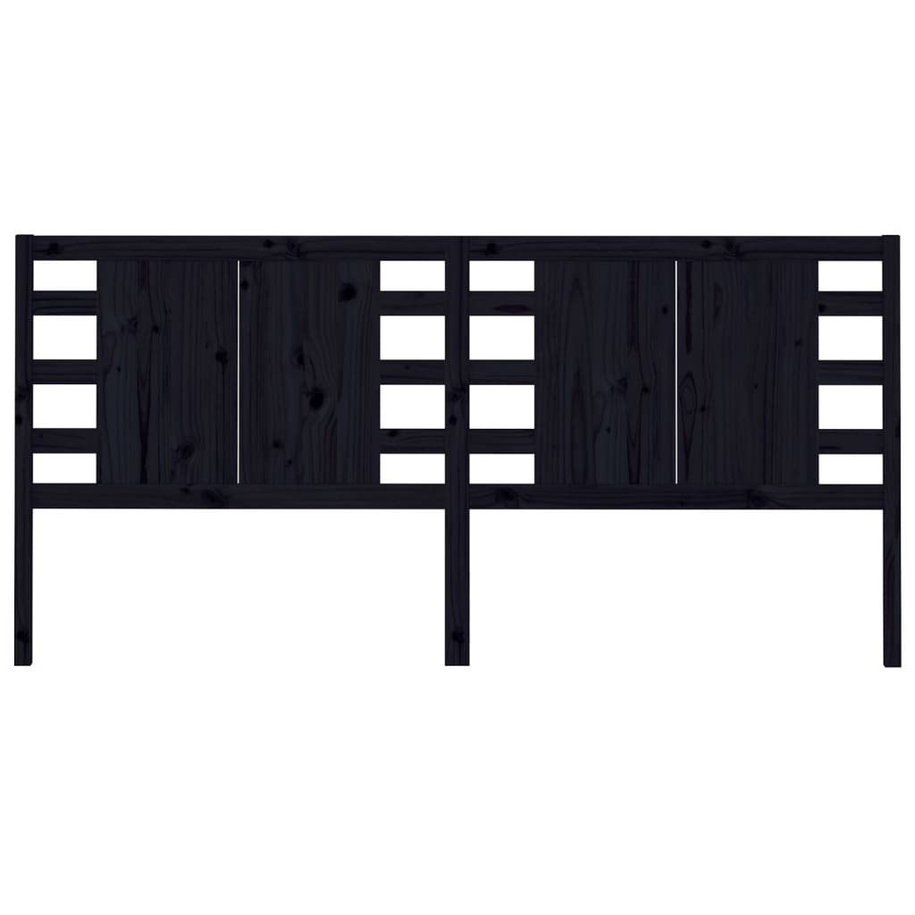 Hoofdbord 186X4X100 Cm Massief Grenenhout Zwart