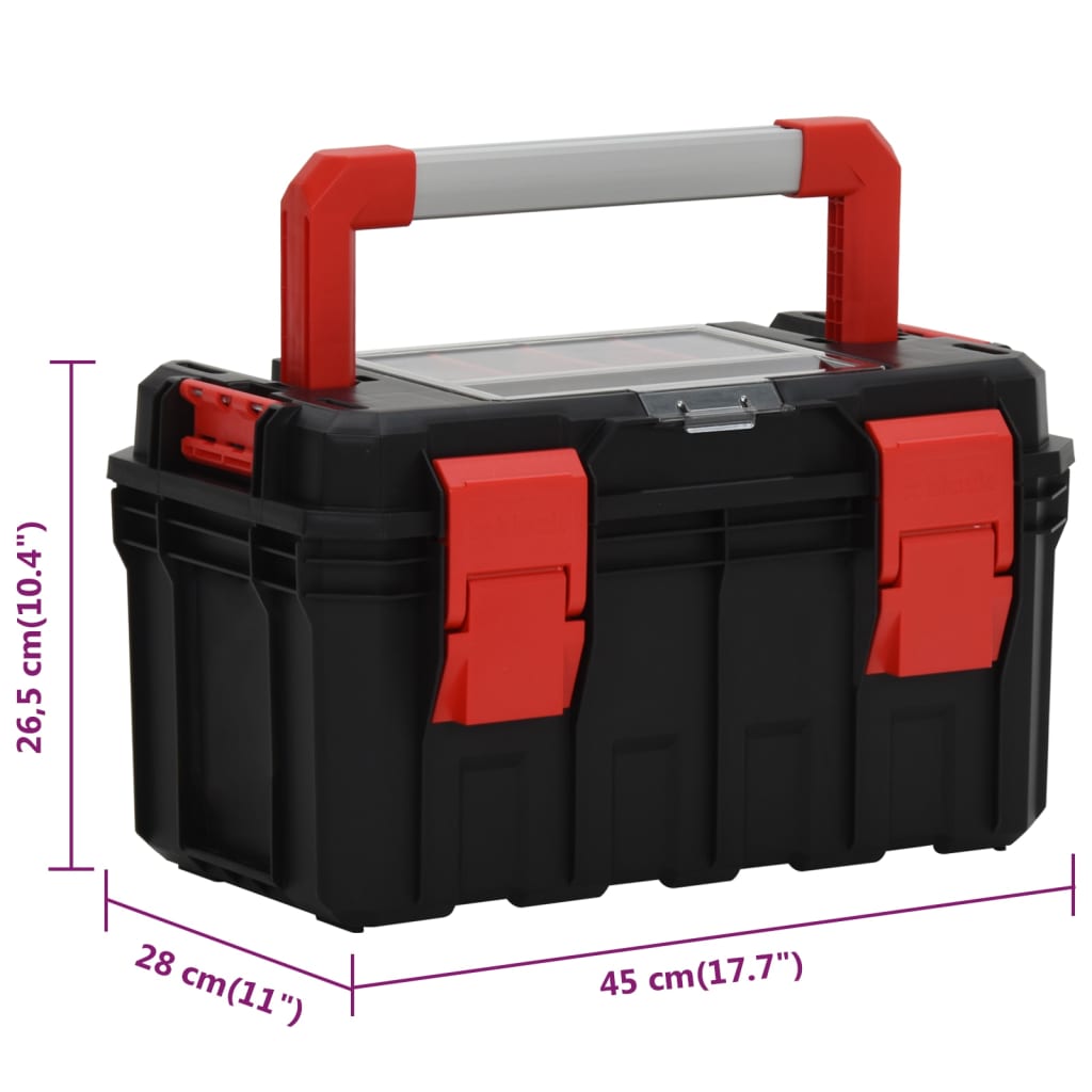 Gereedschapskist 45X28X26,5 Cm Zwart En Rood