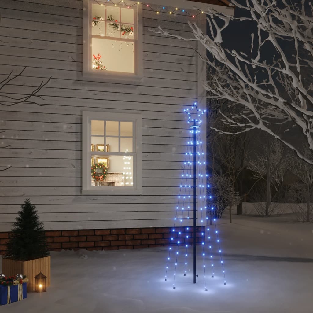 Kerstboom Met Grondpin 108 Led's Blauw 180 Cm