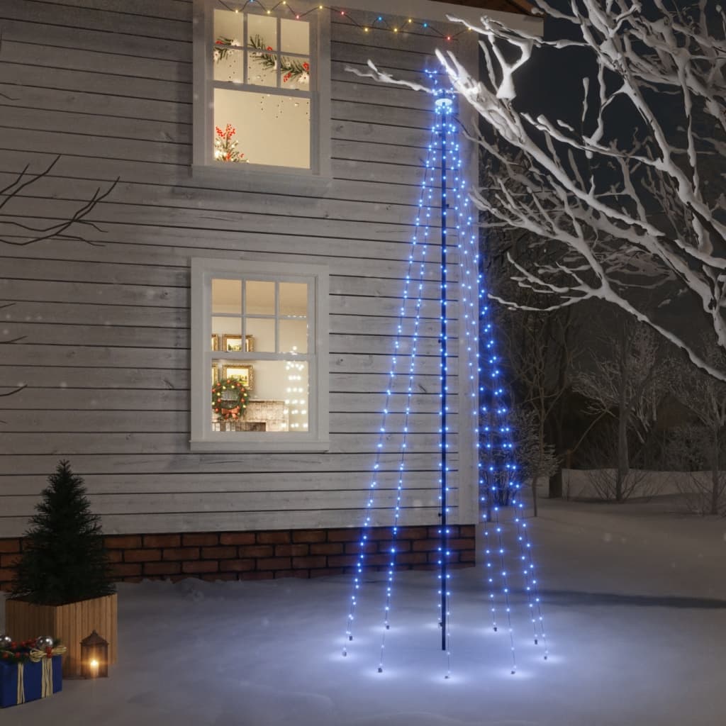 Kerstboom Met Grondpin 310 Led's Blauw 300 Cm