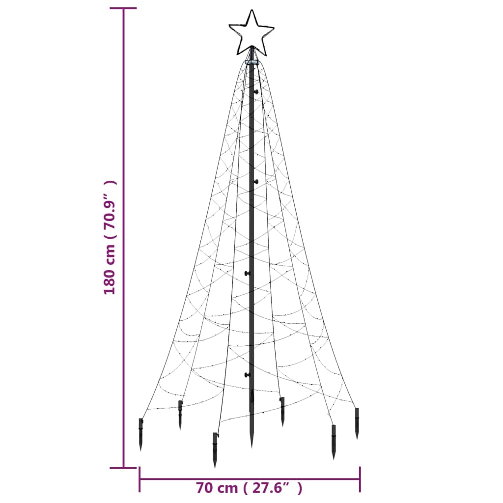 Kerstboom Met Grondpin 200 Led's Warmwit 180 Cm