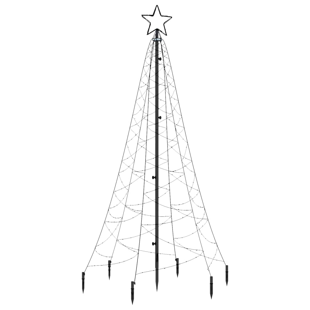 Kerstboom Met Grondpin 200 Led's Koudwit 180 Cm