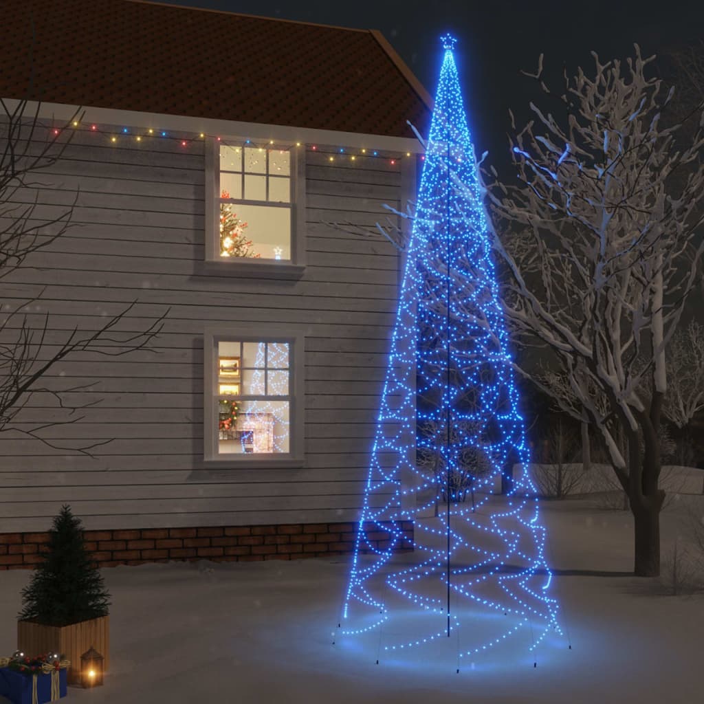 Kerstboom Met Grondpin 3000 Led's Blauw 800 Cm