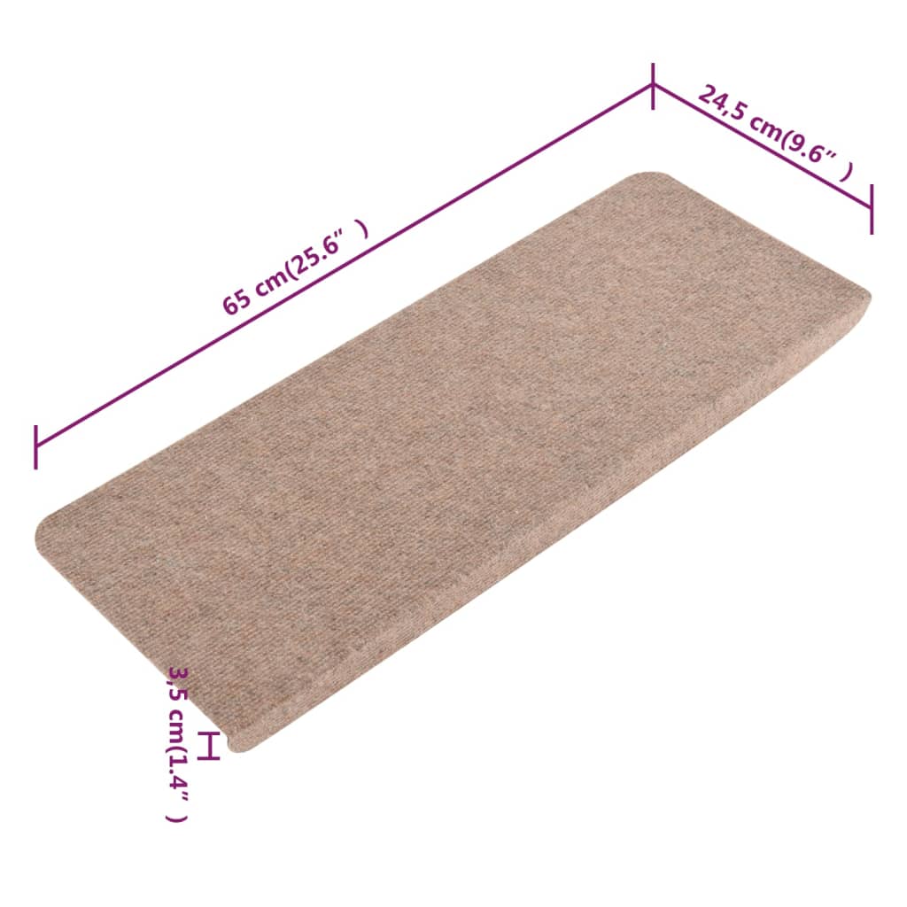 Trapmatten Zelfklevend 15 St 65X28 Cm Beige