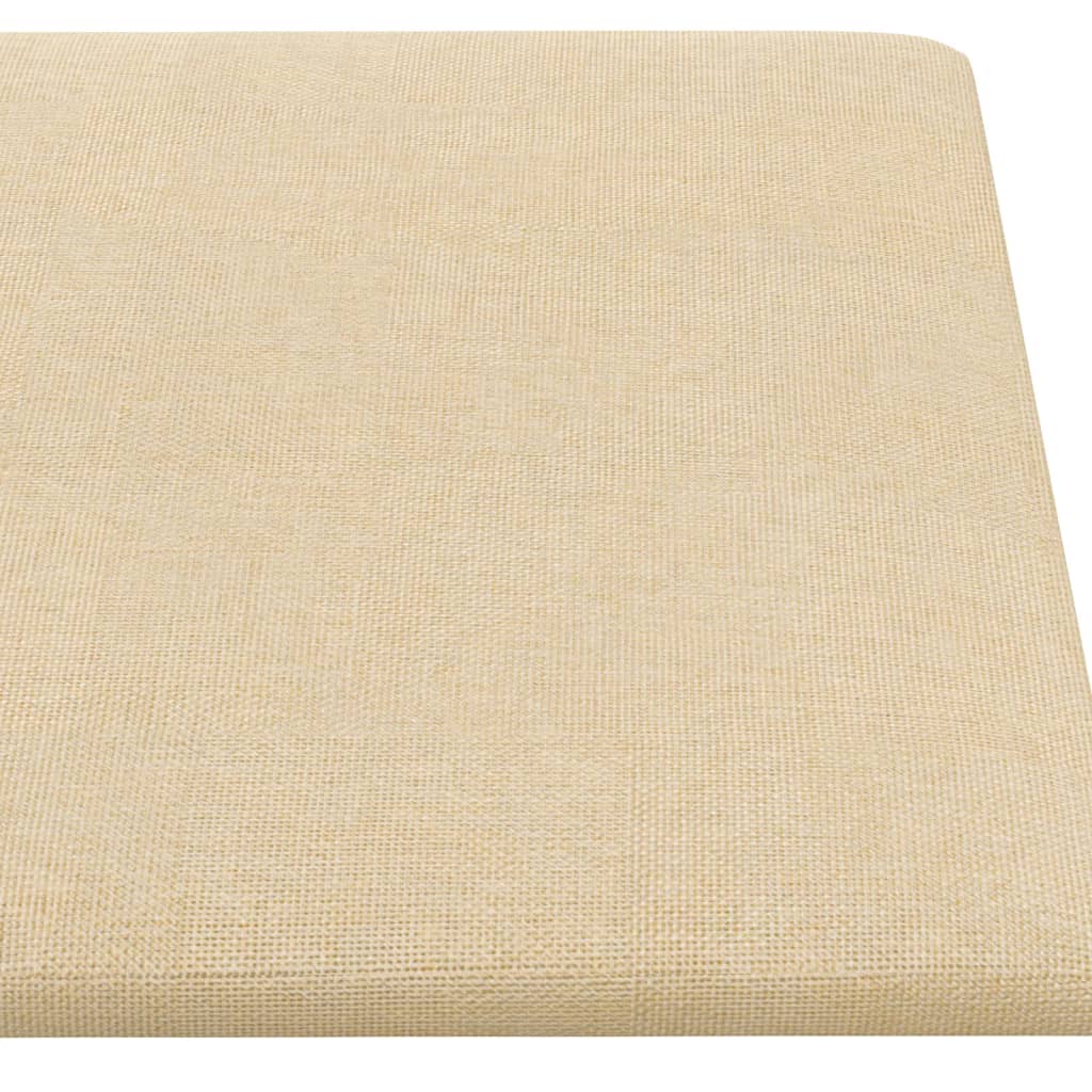 Wandpanelen 12 St 0,54 M² 30X15 Cm Stof Crèmekleurig