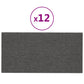 Wandpanelen 12 St 0,54 M² 30X15 Cm Stof Donkergrijs