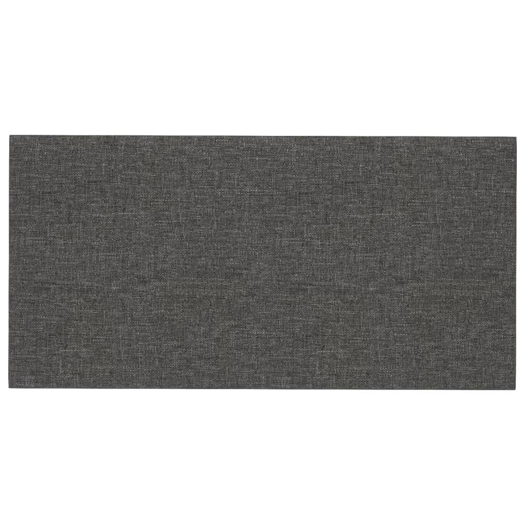 Wandpanelen 12 St 0,54 M² 30X15 Cm Stof Donkergrijs