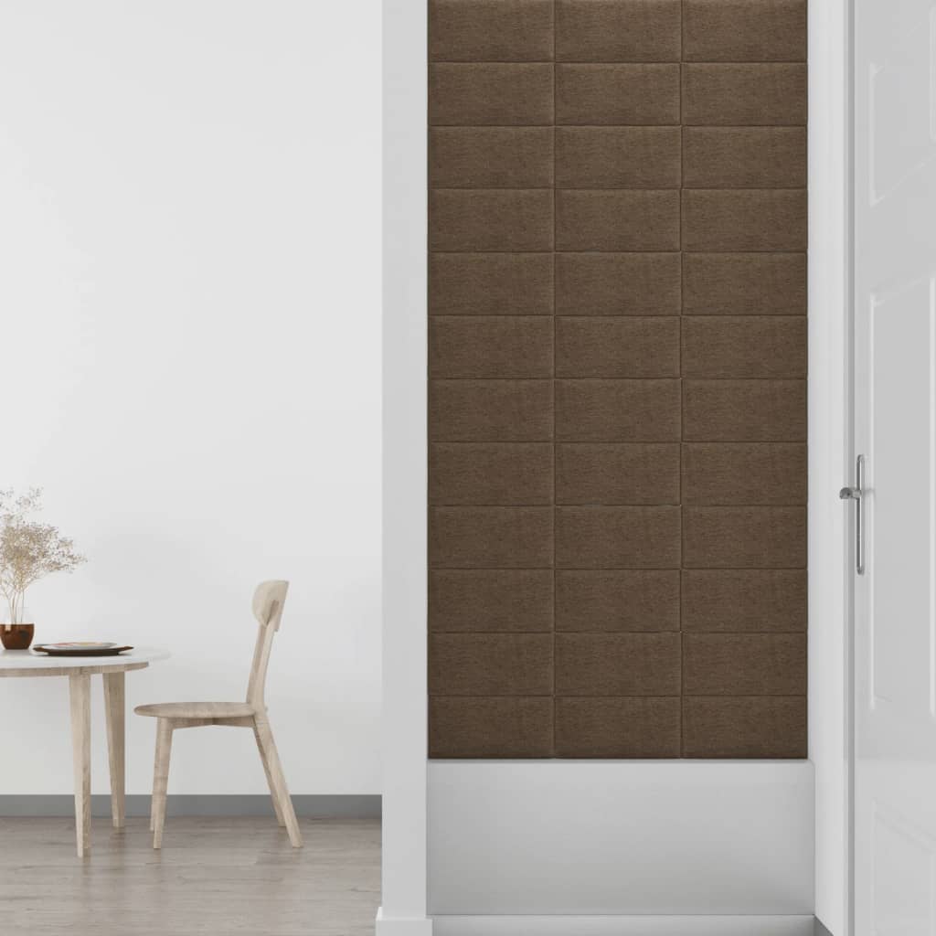 Wandpanelen 12 St 0,54 M² 30X15 Cm Stof Bruin