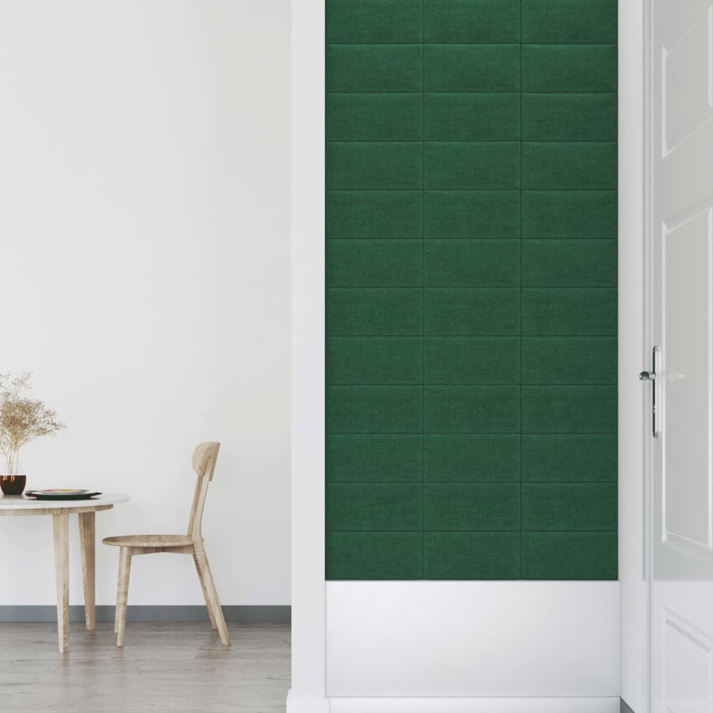 Wandpanelen 12 St 0,54 M² 30X15 Cm Stof Donkergroen