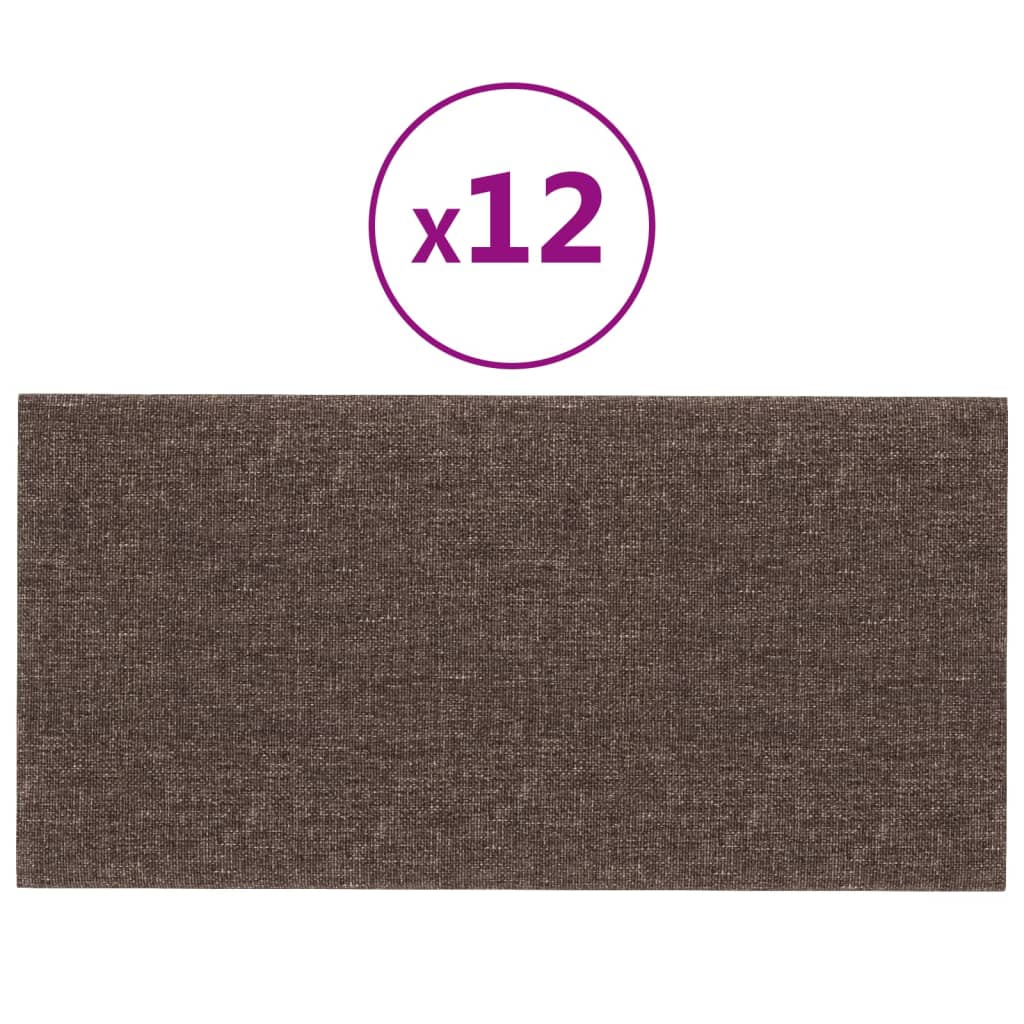 Wandpanelen 12 St 0,54 M² 30X15 Cm Stof Taupe