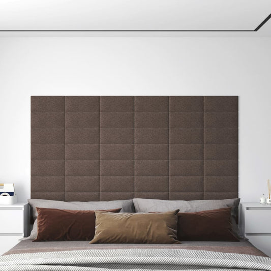 Wandpanelen 12 St 0,54 M² 30X15 Cm Stof Taupe