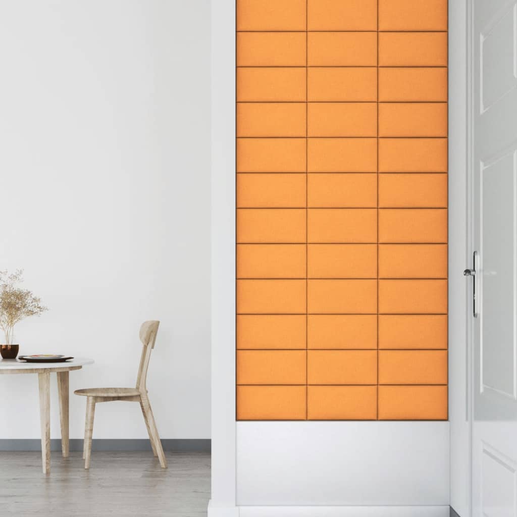 Wandpanelen 12 St 0,54 M² 30X15 Cm Stof Donkergeel