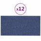 Wandpanelen 12 St 0,54 M² 30X15 Cm Stof Blauw