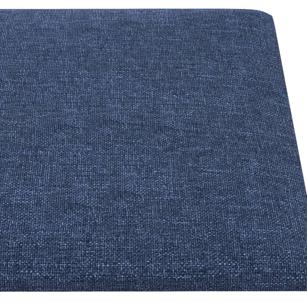 Wandpanelen 12 St 0,54 M² 30X15 Cm Stof Blauw