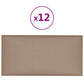 Wandpanelen 12 St 0,54 M² 30X15 Cm Kunstleer Cappuccinokleurig