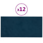 Wandpanelen 12 St 0,54 M² 30X15 Cm Fluweel Blauw