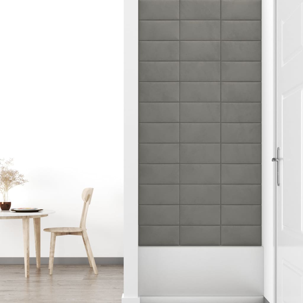 Wandpanelen 12 St 0,54 M² 30X15 Cm Fluweel Lichtgrijs