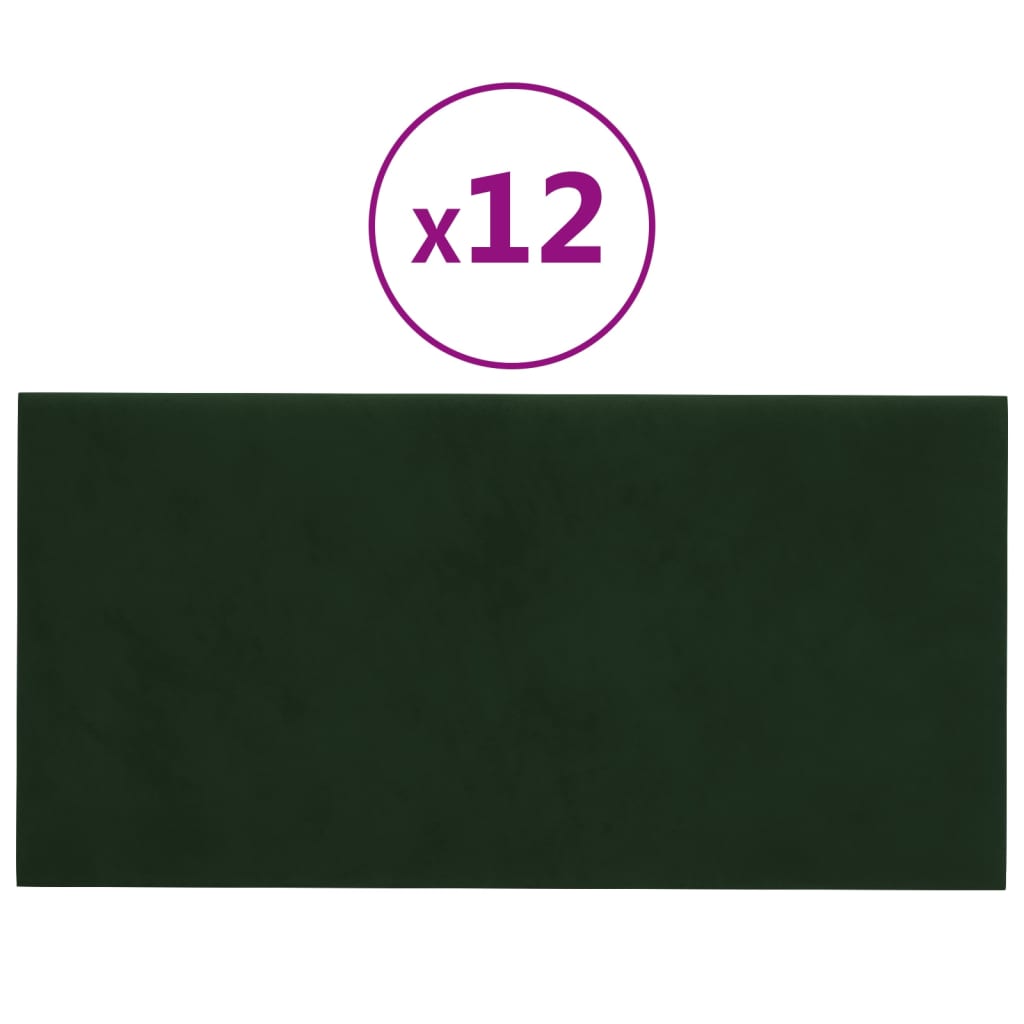 Wandpanelen 12 St 0,54 M² 30X15 Cm Fluweel Donkergroen