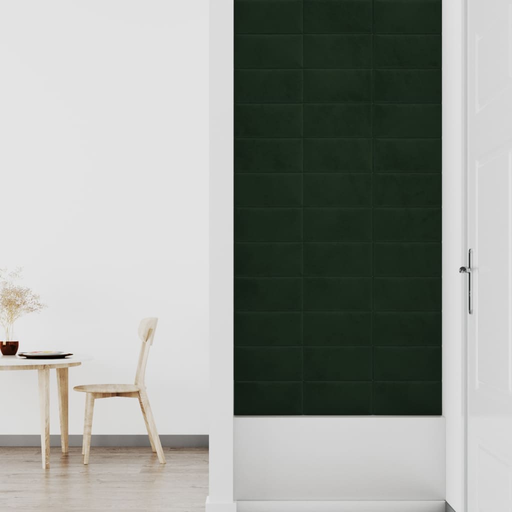 Wandpanelen 12 St 0,54 M² 30X15 Cm Fluweel Donkergroen