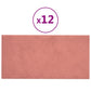 Wandpanelen 12 St 0,54 M² 30X15 Cm Fluweel Roze