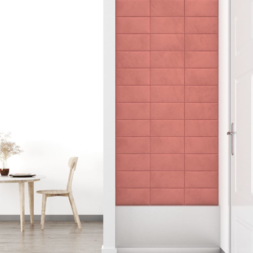 Wandpanelen 12 St 0,54 M² 30X15 Cm Fluweel Roze