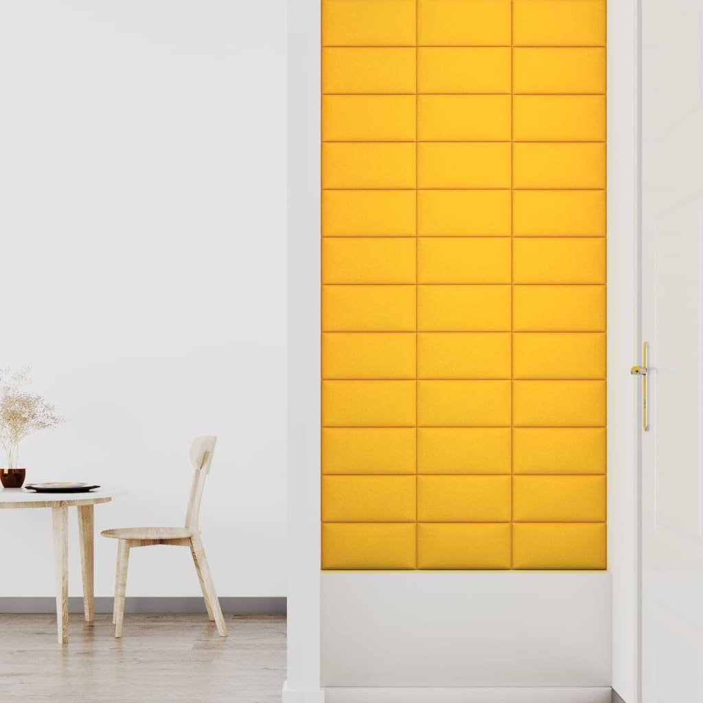 Wandpanelen 12 St 0,54 M² 30X15 Cm Fluweel Geel