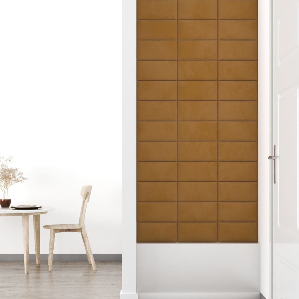 Wandpanelen 12 St 0,54 M² 30X15 Cm Fluweel Bruin