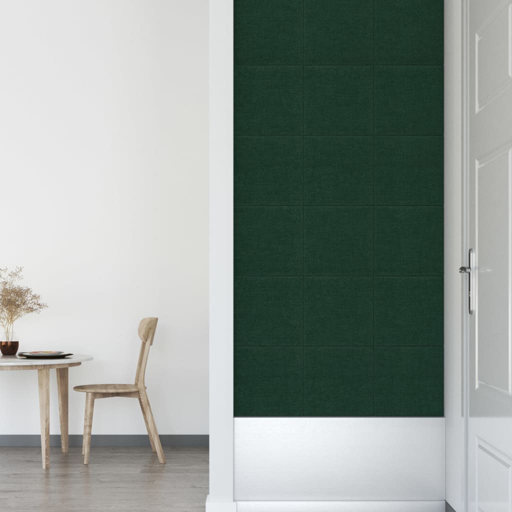 Wandpanelen 12 St 1,08 M² 30X30 Cm Stof Donkergroen