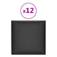 Wandpanelen 12 St 1,08 M² 30X30 Cm Kunstleer Zwart