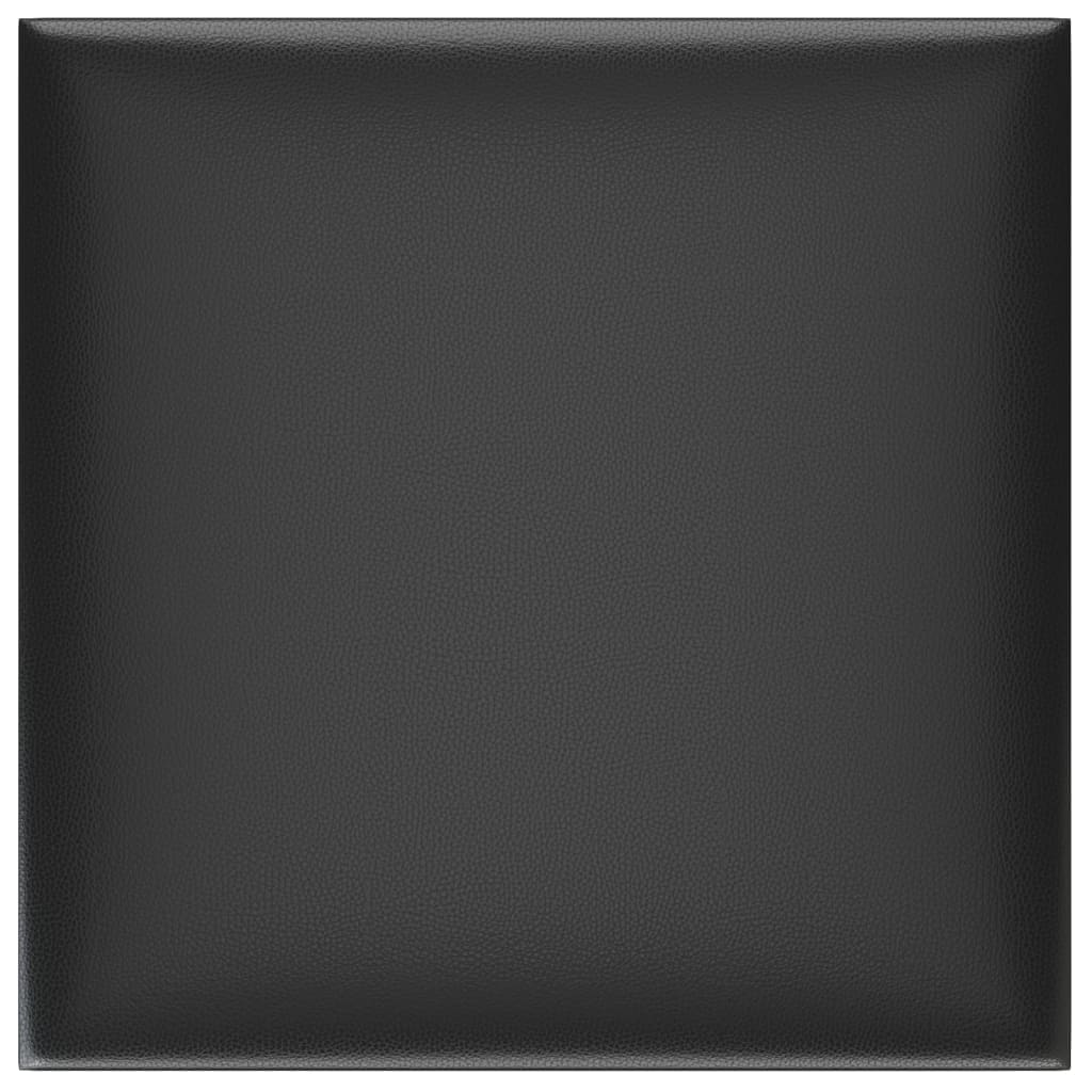 Wandpanelen 12 St 1,08 M² 30X30 Cm Kunstleer Zwart