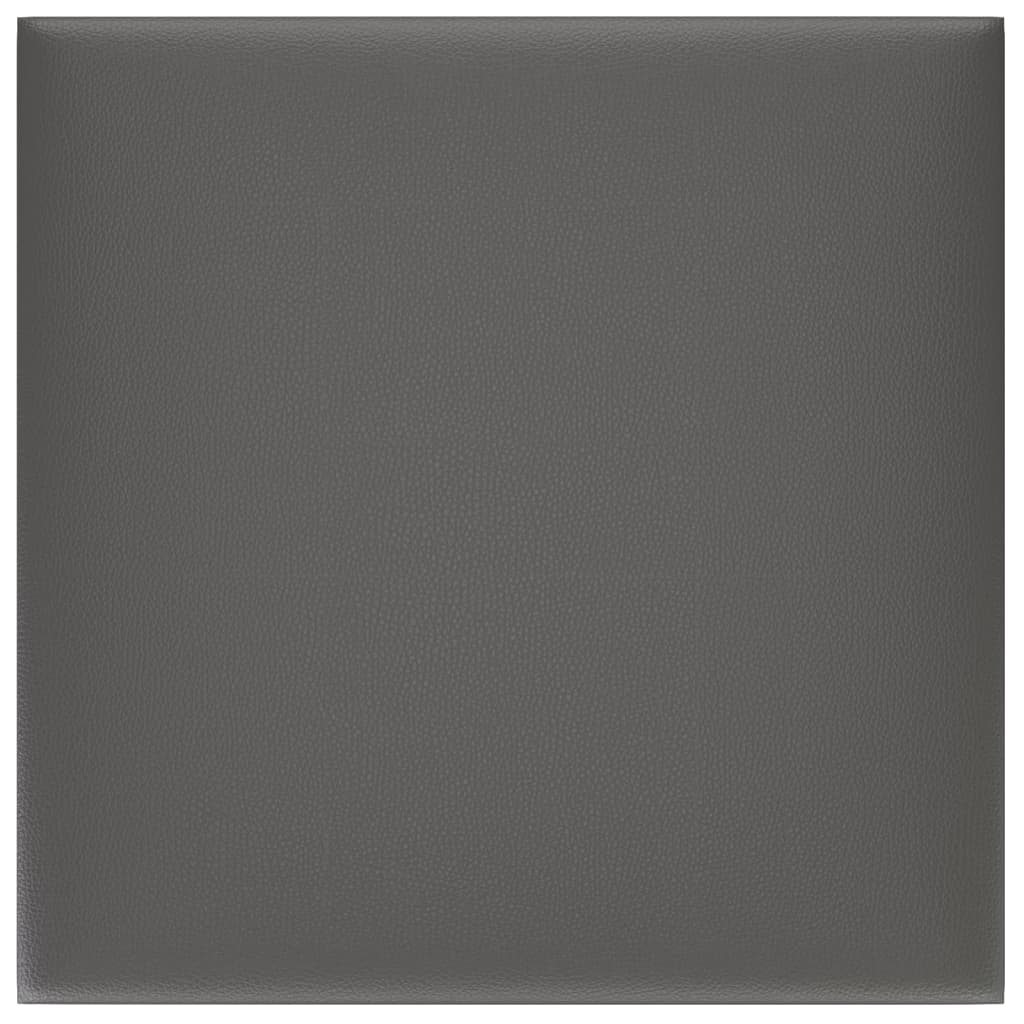 Wandpanelen 12 St 1,08 M² 30X30 Cm Kunstleer Grijs