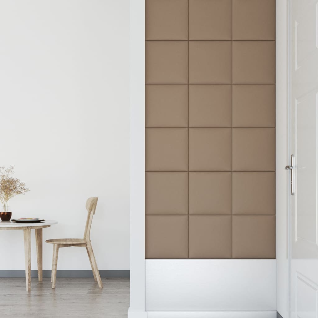 Wandpanelen 12 St 1,08 M² 30X30 Cm Kunstleer Cappuccinokleurig