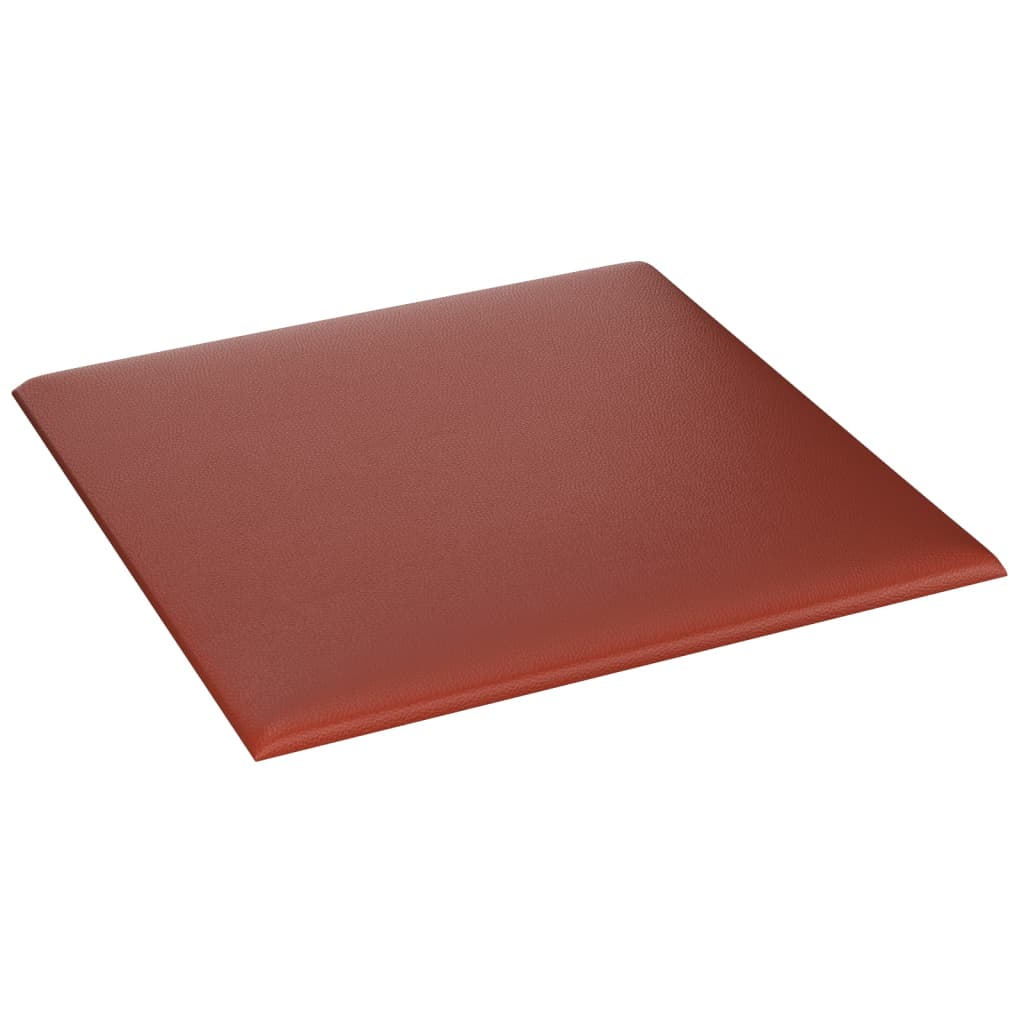 Wandpanelen 12 St 1,08 M² 30X30 Cm Kunstleer Wijnrood