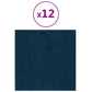 Wandpanelen 12 St 1,08 M² 30X30 Cm Fluweel Blauw